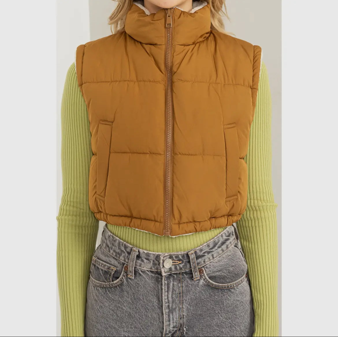 Reversible Sherpa Puffer Vest