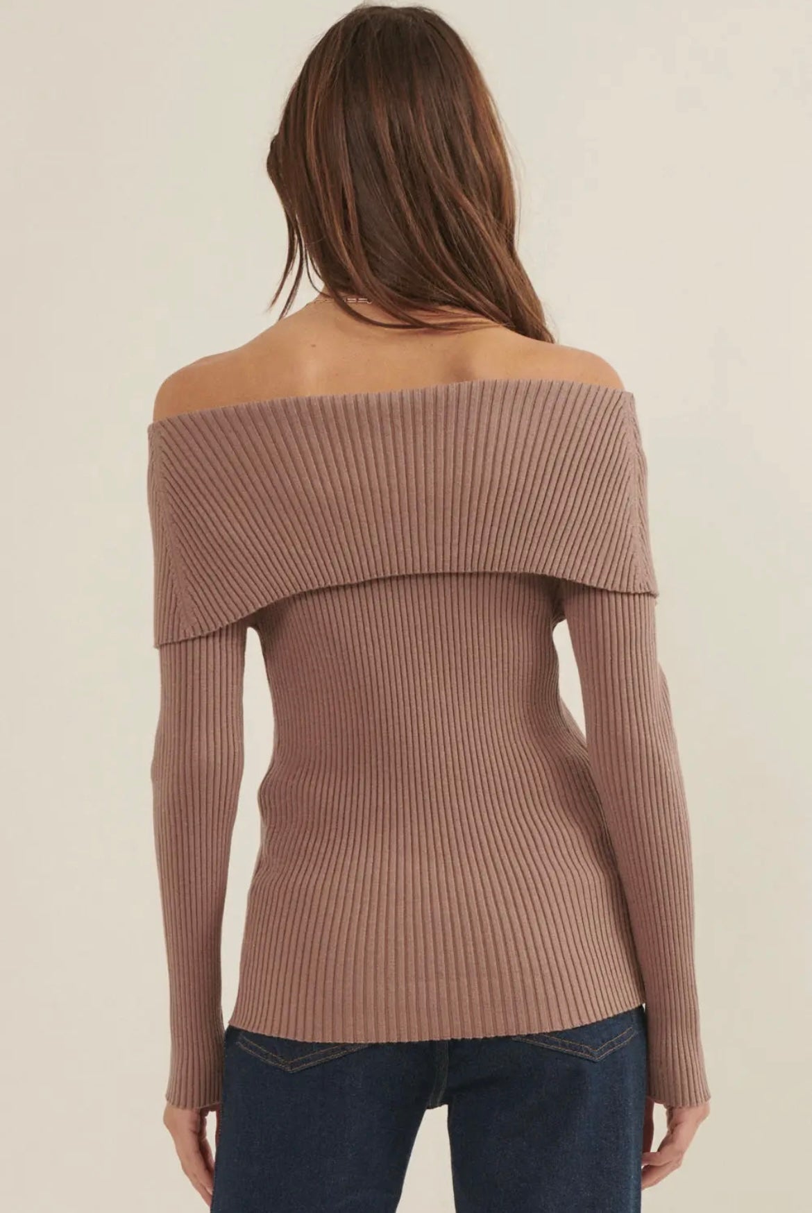 Off Shoulder Ribbed Top