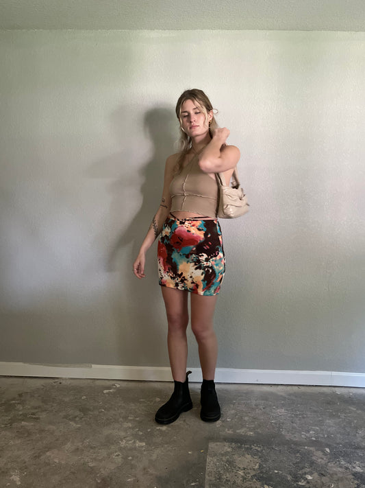 Marbled Strap Skirt